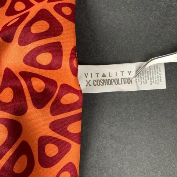 Vitality x Cosmopolitan Women’s Leggings – Orange & Red Geometric Print, Size M - Picture 5 of 5